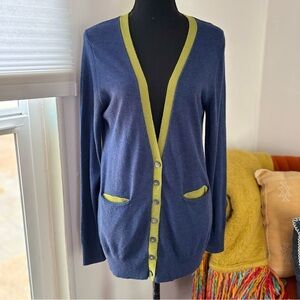 Payton Cardigan Sweater Cashmere Angora Blue Boho Preppy Minimalist Small